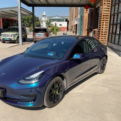 TPU Liguid Metal Blue Paint Protection Film 02