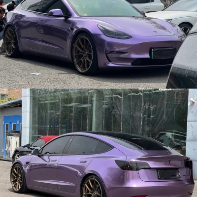 TPU Liquid Metallic Loganberry Purple Paint Protection Film 02