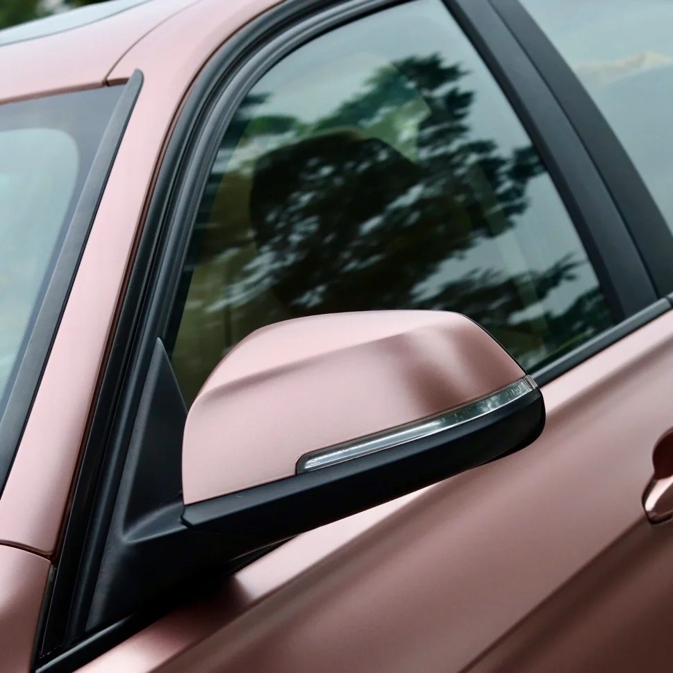 Pure Metal Rose Gold Car Vinyl Wrap