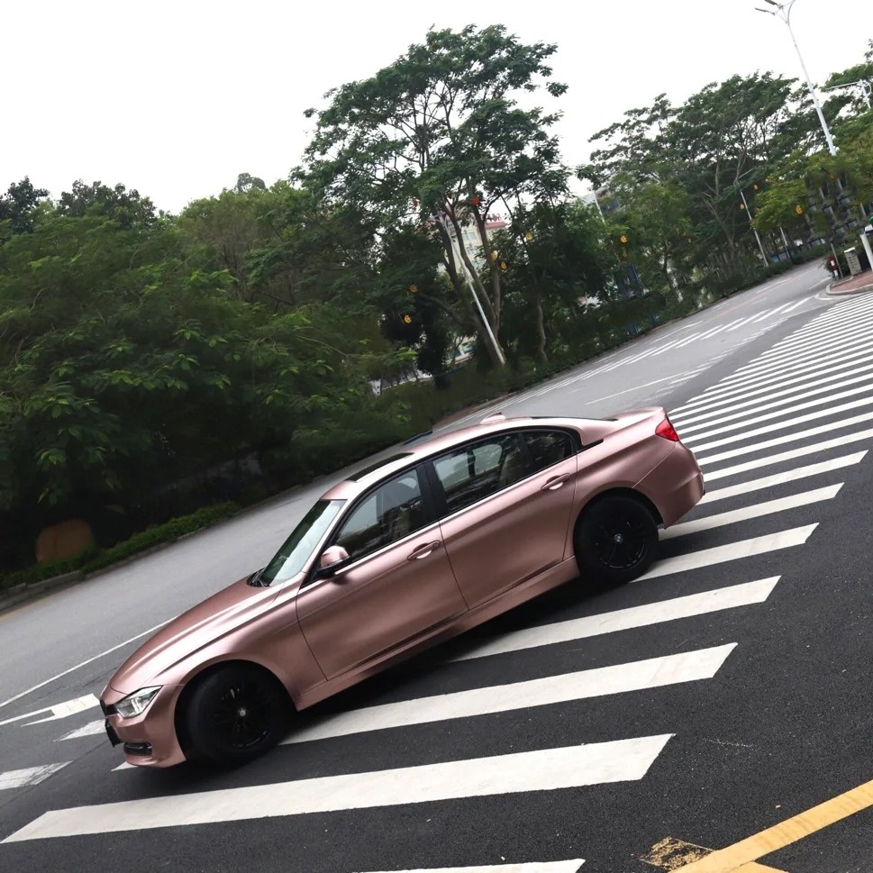 Pure Metal Rose Gold Car Vinyl Wrap