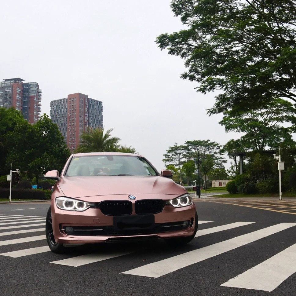 Pure Metal Rose Gold Car Vinyl Wrap