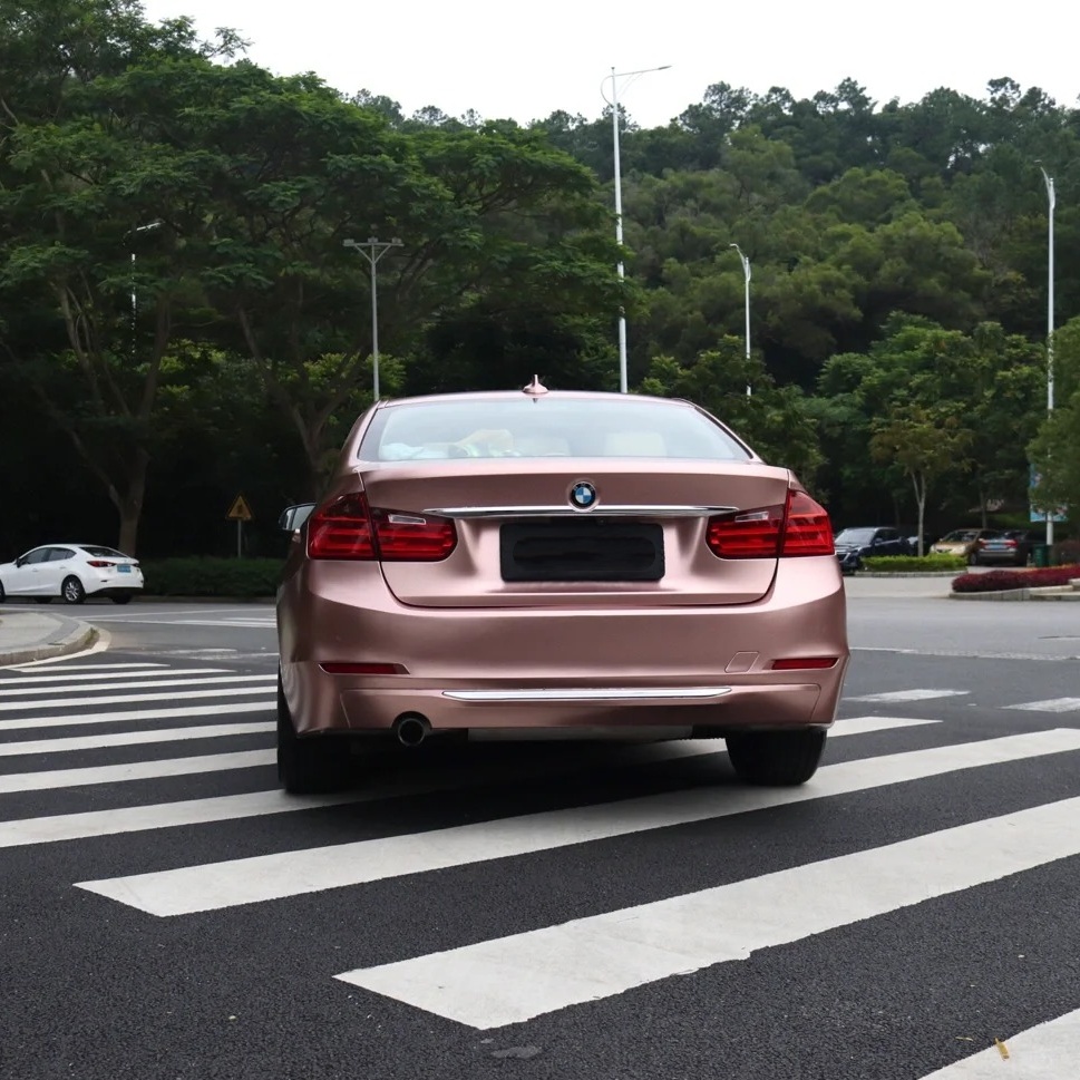 Pure Metal Rose Gold Car Vinyl Wrap