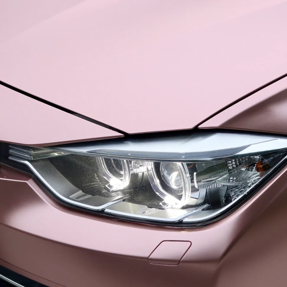 Pure Metal Rose Gold Car Vinyl Wrap