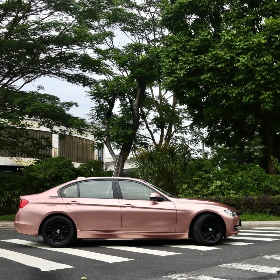 Pure Metal Rose Gold Car Vinyl Wrap
