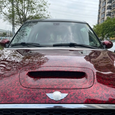 TPU Flower Carbon Red Paint Protection Film 02