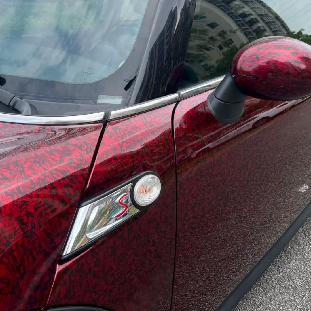 TPU Flower Carbon Red Paint Protection Film