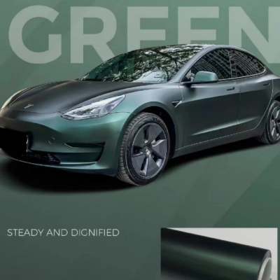 TPU Satin Olive Green Paint Protection Film 02