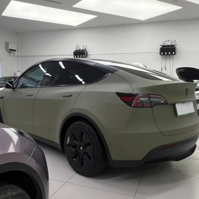 TPU Satin Khaki Green Paint Protection Film 02