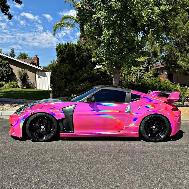 Gloss Pink Holographic Chrome Laser Car Vinyl Wrap