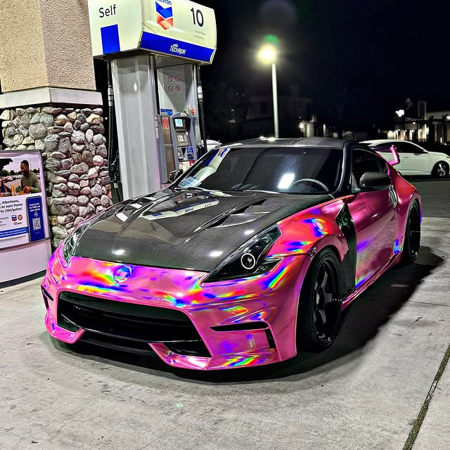 Gloss Pink Holographic Chrome Laser Car Vinyl Wrap