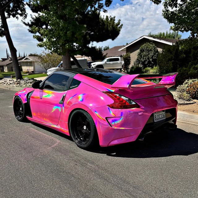 Gloss Pink Holographic Chrome Laser Car Vinyl Wrap