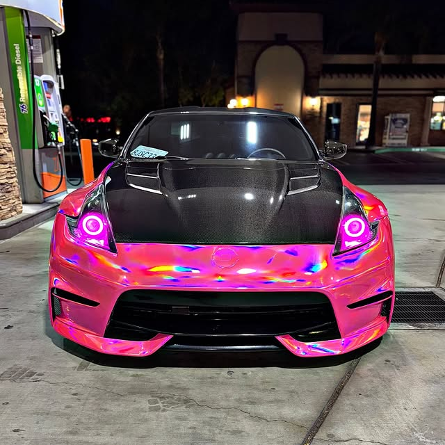Gloss Pink Holographic Chrome Laser Car Vinyl Wrap