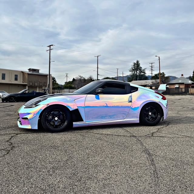 Holographic Chrome Rainbow White Car Vinyl Wrap (Non-Stretchable)