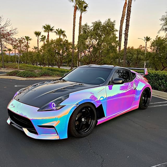 Holographic Chrome Rainbow White Car Vinyl Wrap (Non-Stretchable)