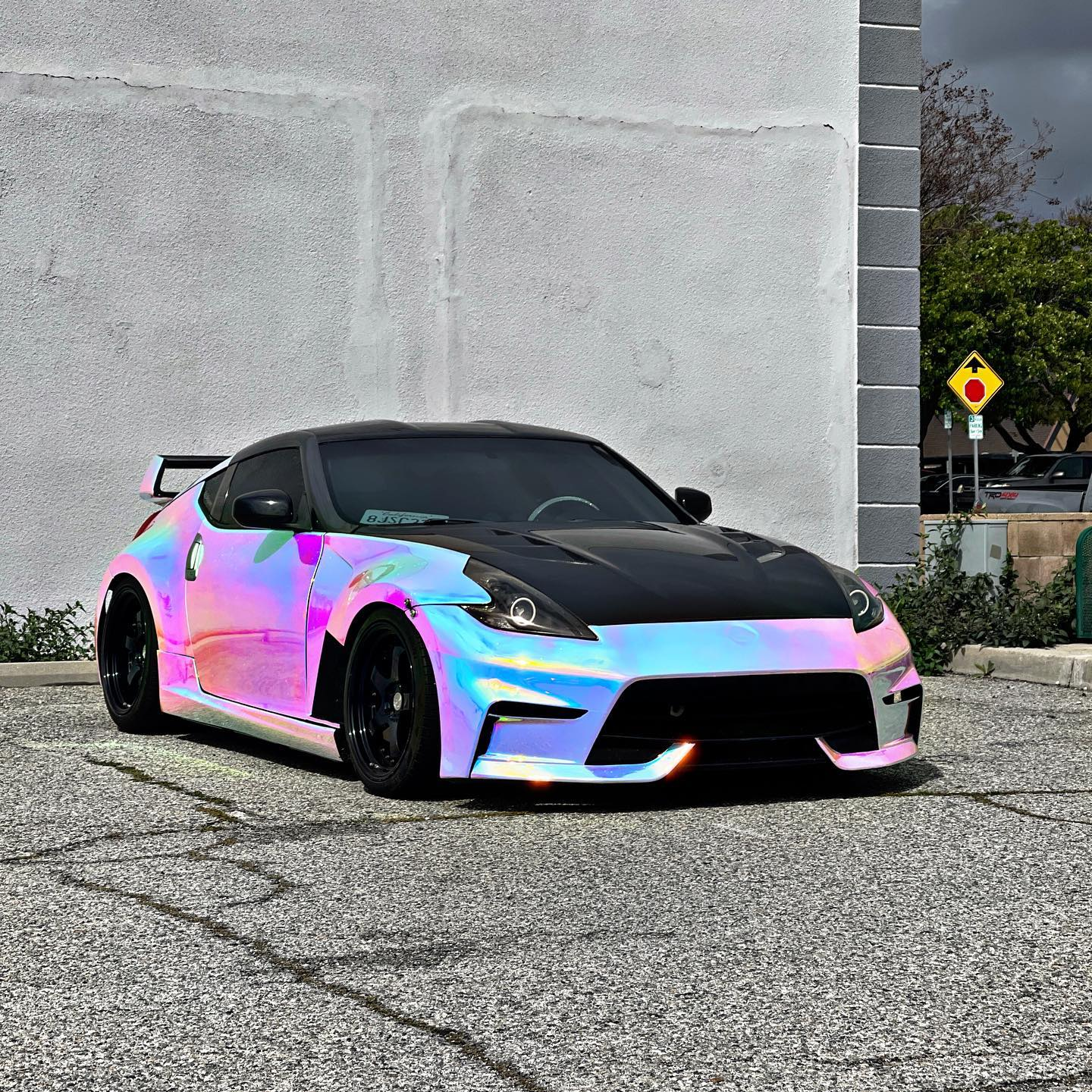 Holographic Chrome Rainbow White Car Vinyl Wrap (Non-Stretchable)