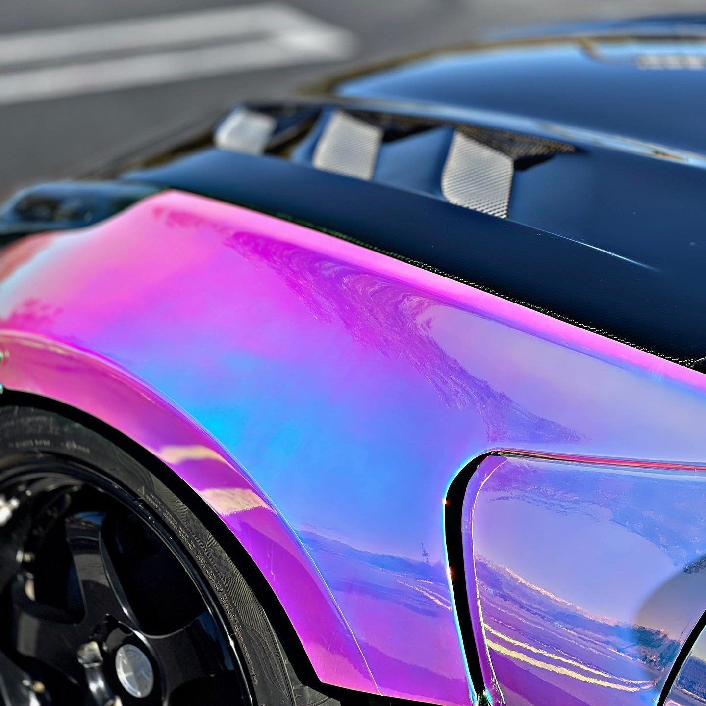 Holographic Chrome Rainbow White Car Vinyl Wrap (Non-Stretchable)