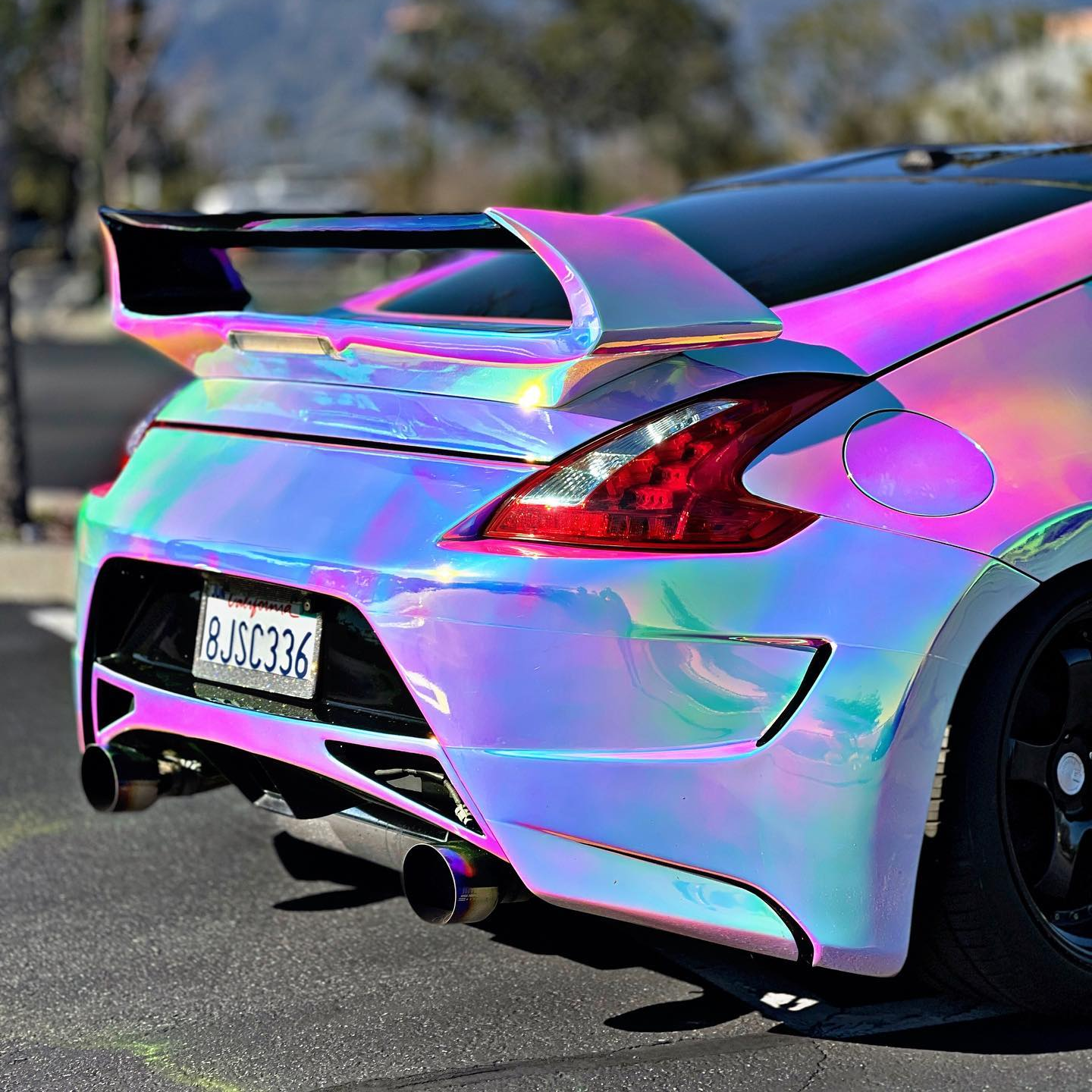 Holographic Chrome Rainbow White Car Vinyl Wrap (Non-Stretchable)