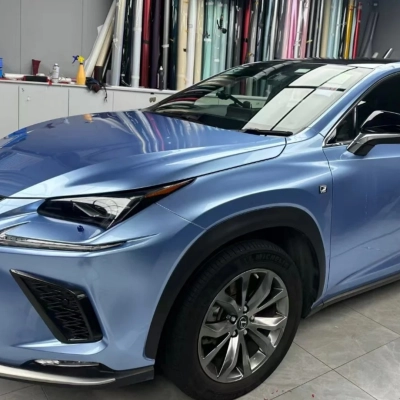 TPU Gloss Metallic Mist Blue Paint Protection Film 02