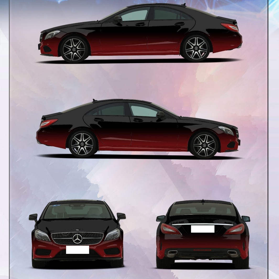 Deep Red And Black Gradient Customized Car Vinyl Wrap