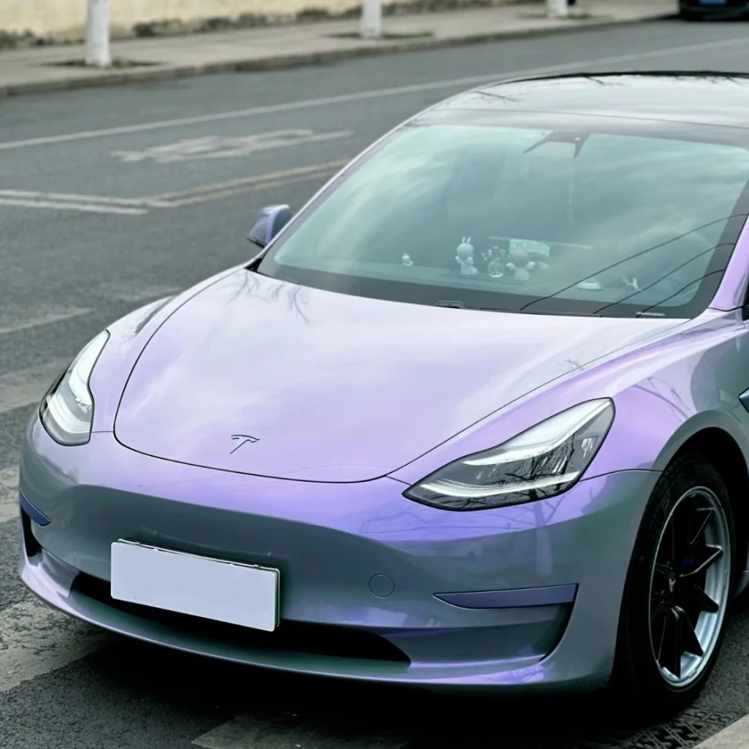 PET Candy Metallic Gray Purple Car Vinyl Wrap