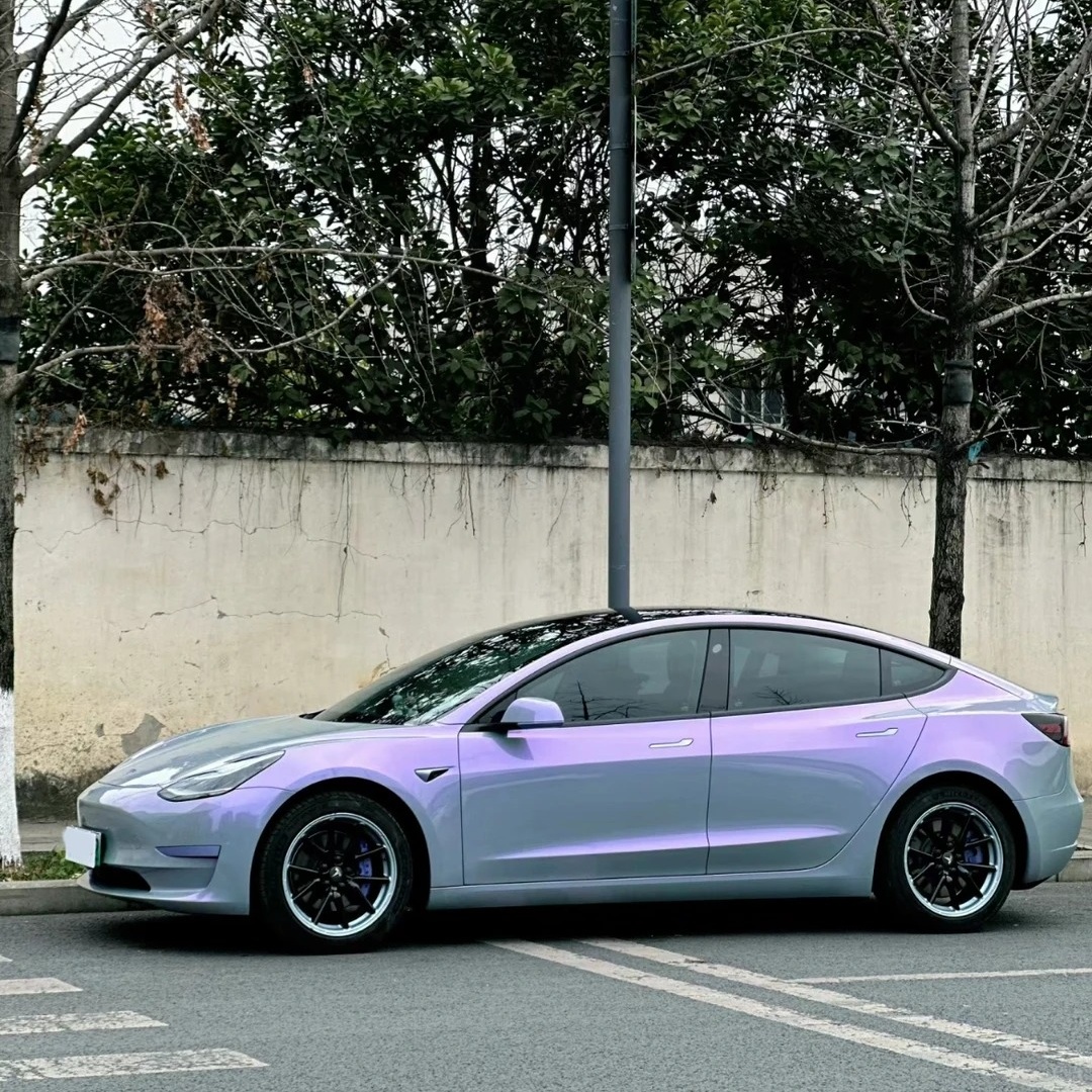 PET Candy Metallic Gray Purple Car Vinyl Wrap
