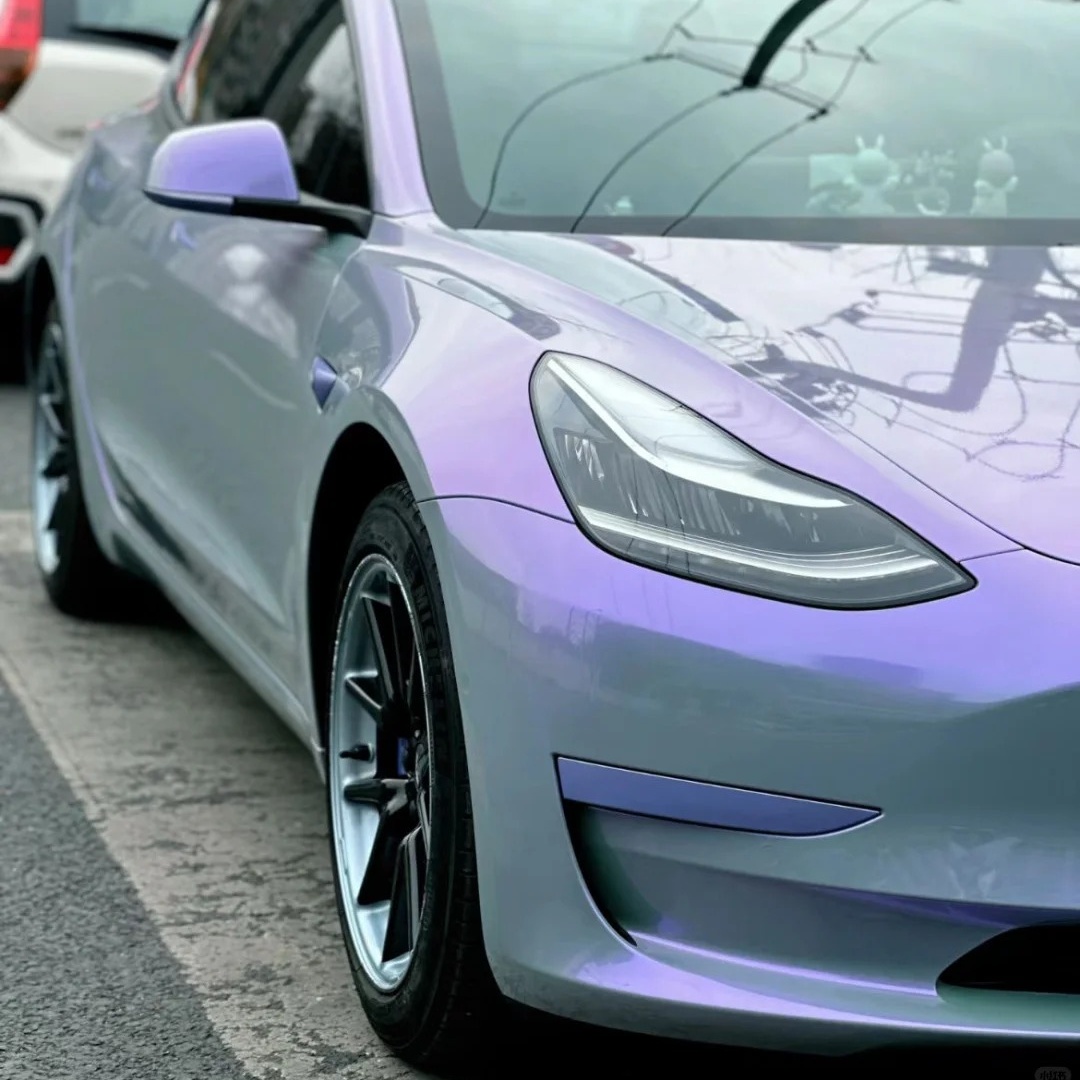 PET Candy Metallic Gray Purple Car Vinyl Wrap