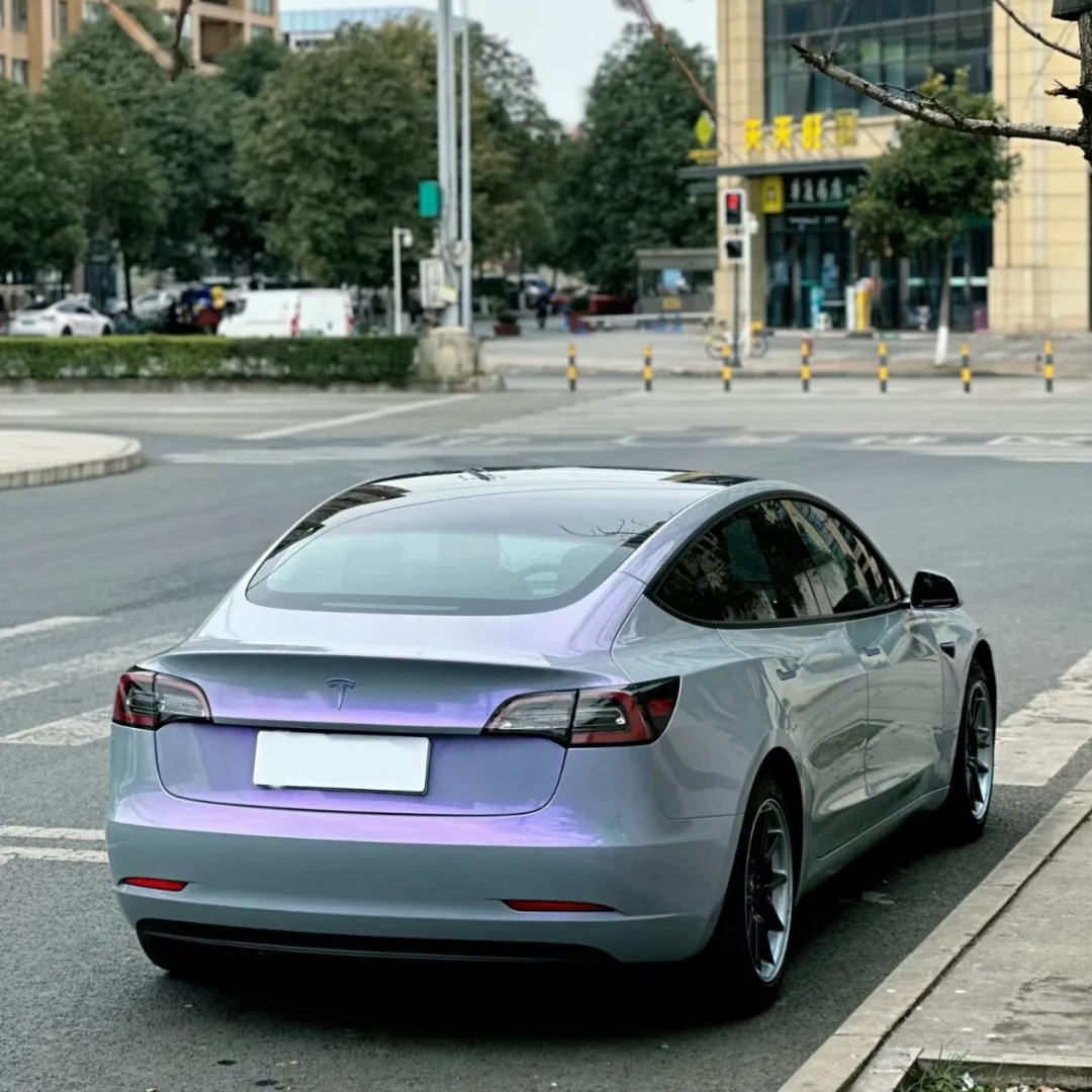 PET Candy Metallic Gray Purple Car Vinyl Wrap