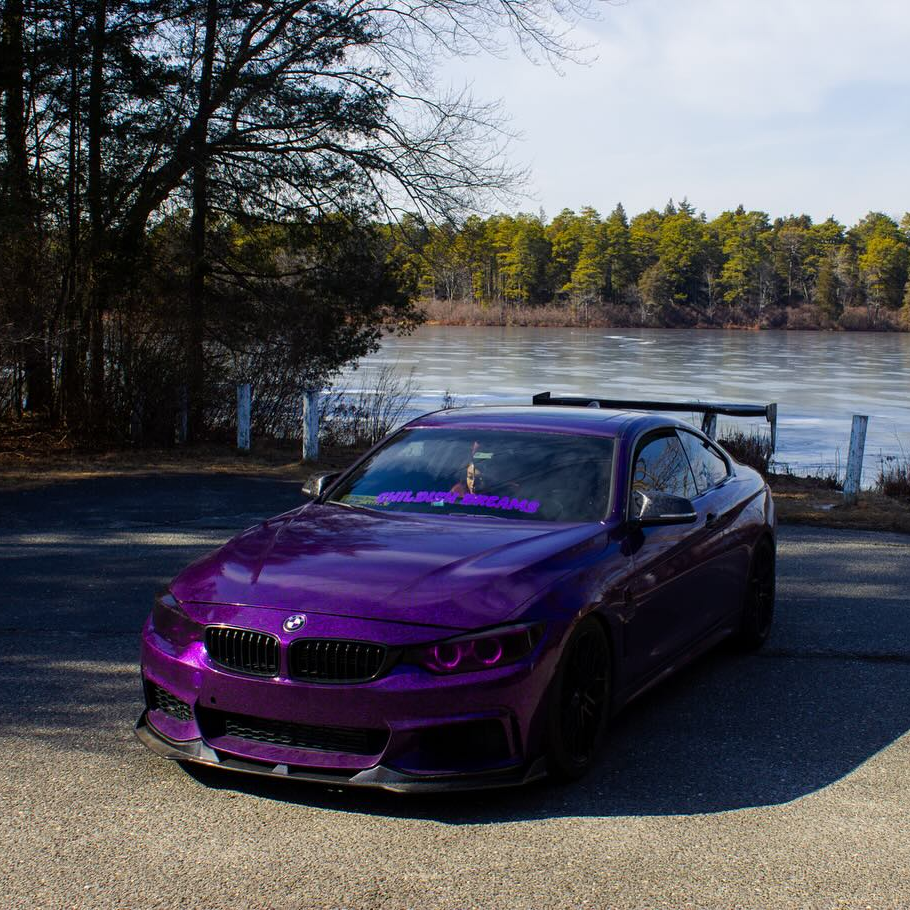 Super Gloss Black Purple Carbon Car Vinyl Wrap