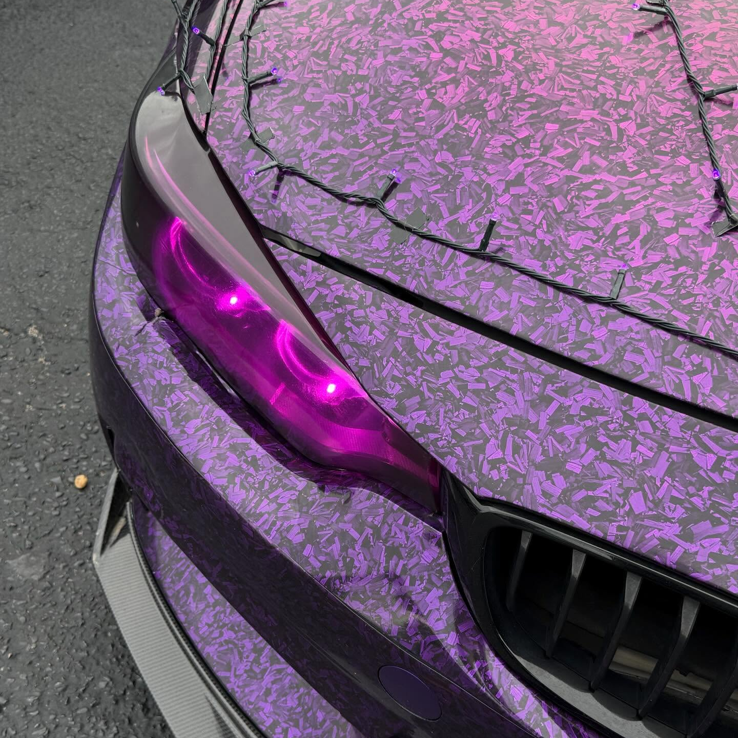 Super Gloss Black Purple Carbon Car Vinyl Wrap