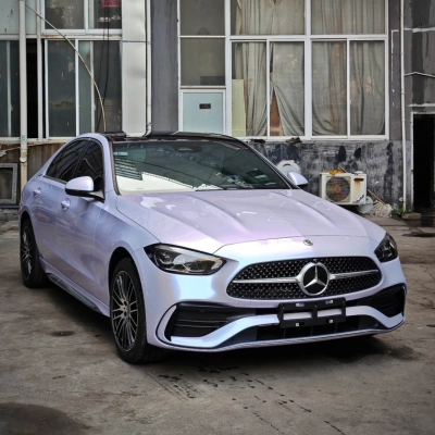 TPU Metallic Gloss Crystal Silver Phantom Purple Paint Protection Film 02