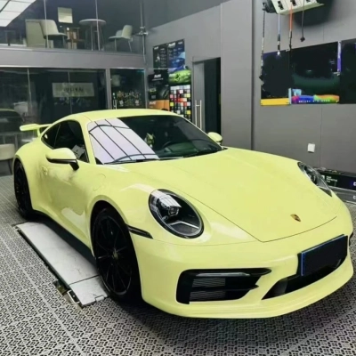 Gloss Chanel Yellow Car Vinyl Wrap 02