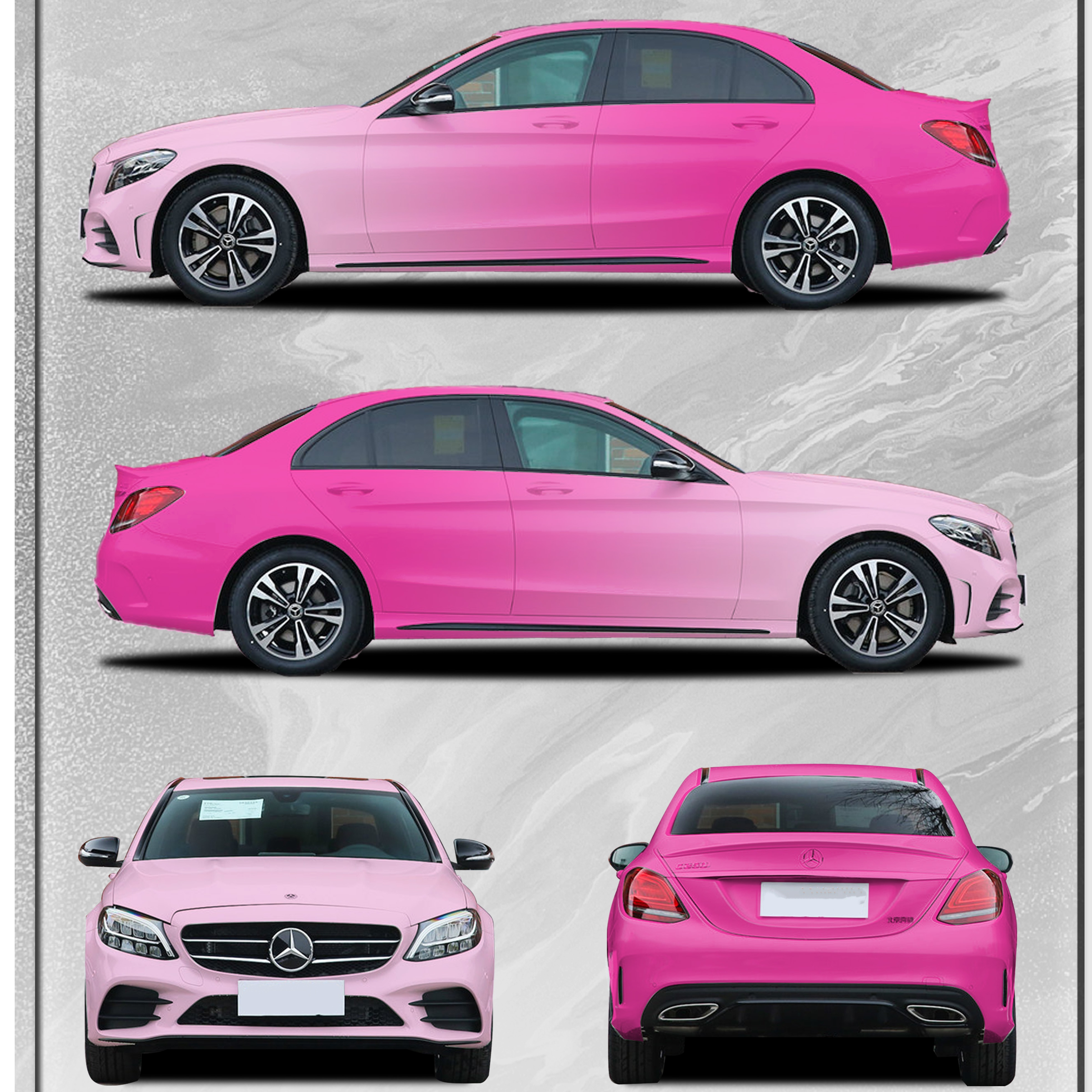 Pink Gradient Customized Car Vinyl Wrap