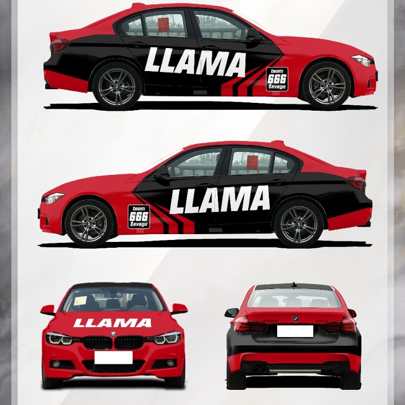 Red Customized Car Vinyl Wrap