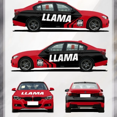 Red Customized Car Vinyl Wrap 01