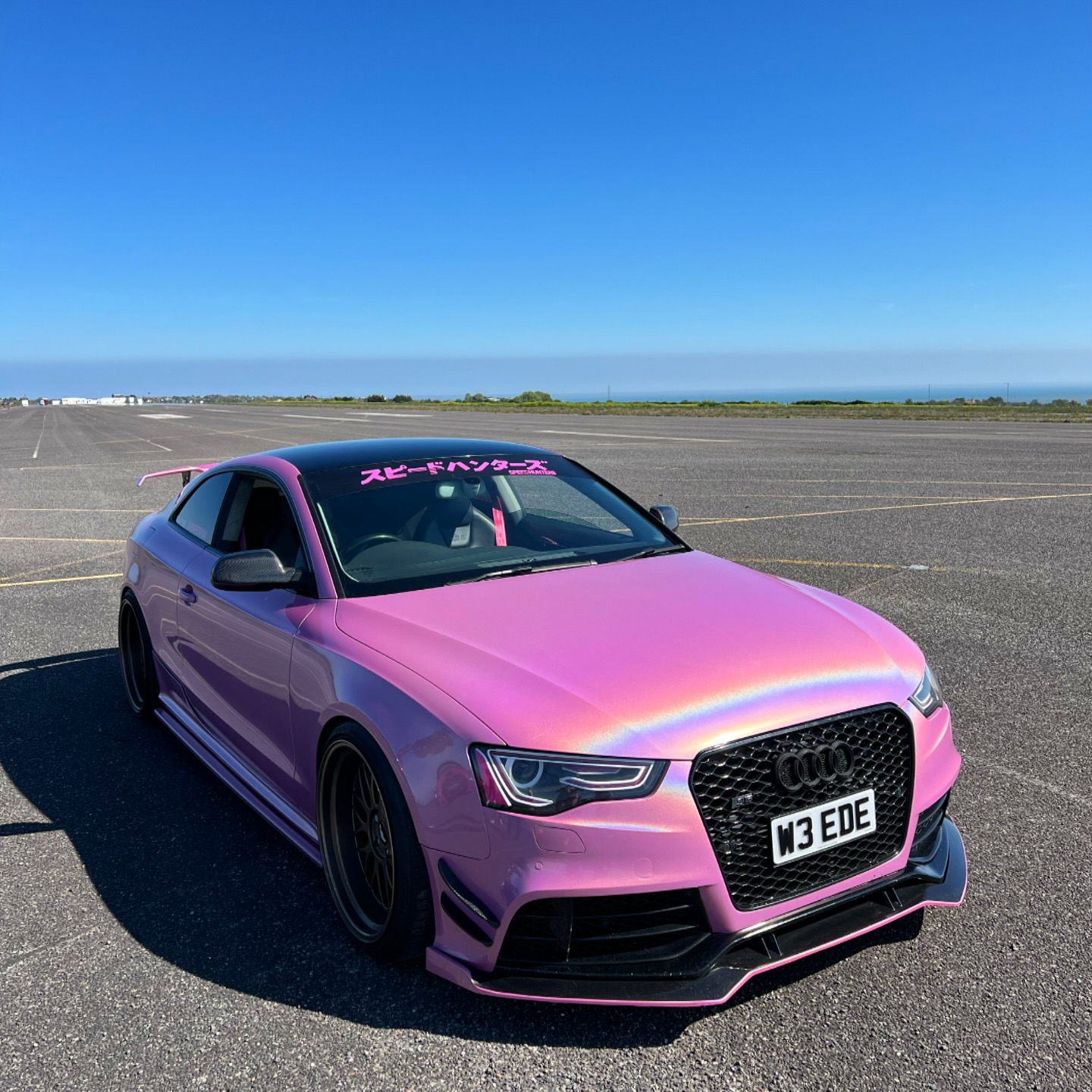 Rainbow Holographic Pink Car Vinyl Wrap