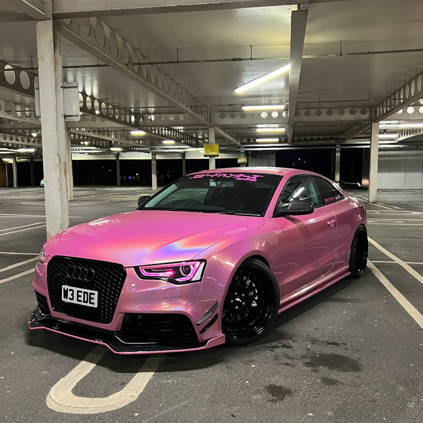 Rainbow Holographic Pink Car Vinyl Wrap