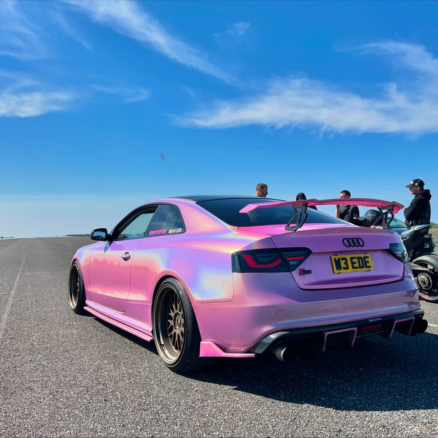Rainbow Holographic Pink Car Vinyl Wrap