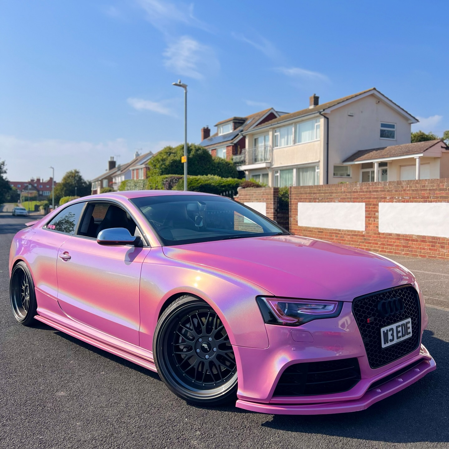 Rainbow Holographic Pink Car Vinyl Wrap