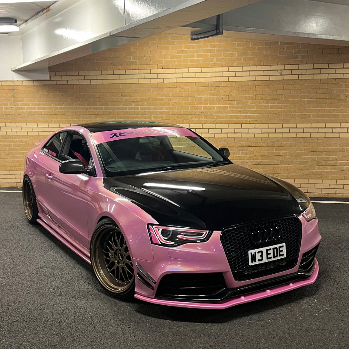 Rainbow Holographic Pink Car Vinyl Wrap