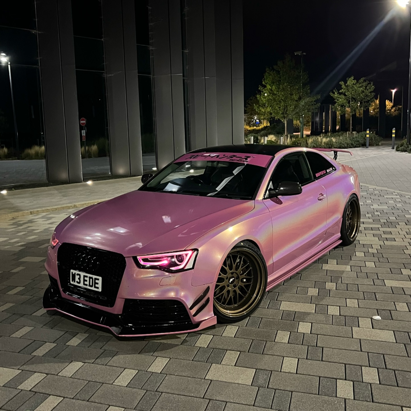 Rainbow Holographic Pink Car Vinyl Wrap