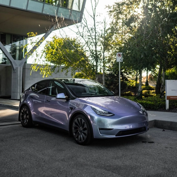 Gloss Metallic Crystal Grey Purple Car Vinyl Wrap