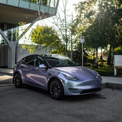 Gloss Metallic Crystal Grey Purple Car Vinyl Wrap 02