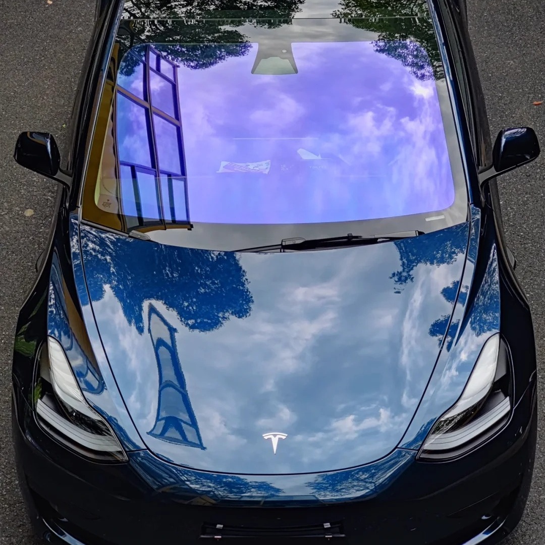 PET Glossy Ghost Midnight Blue Car Vinyl Wrap