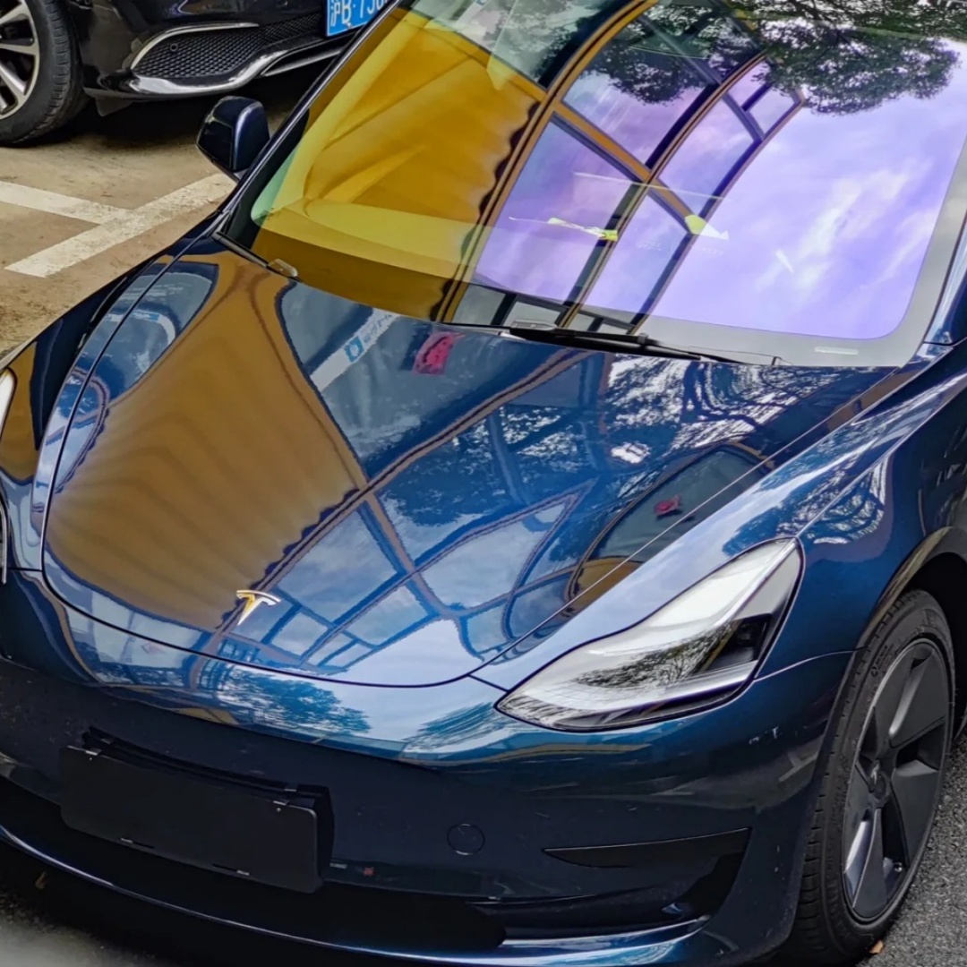 PET Glossy Ghost Midnight Blue Car Vinyl Wrap