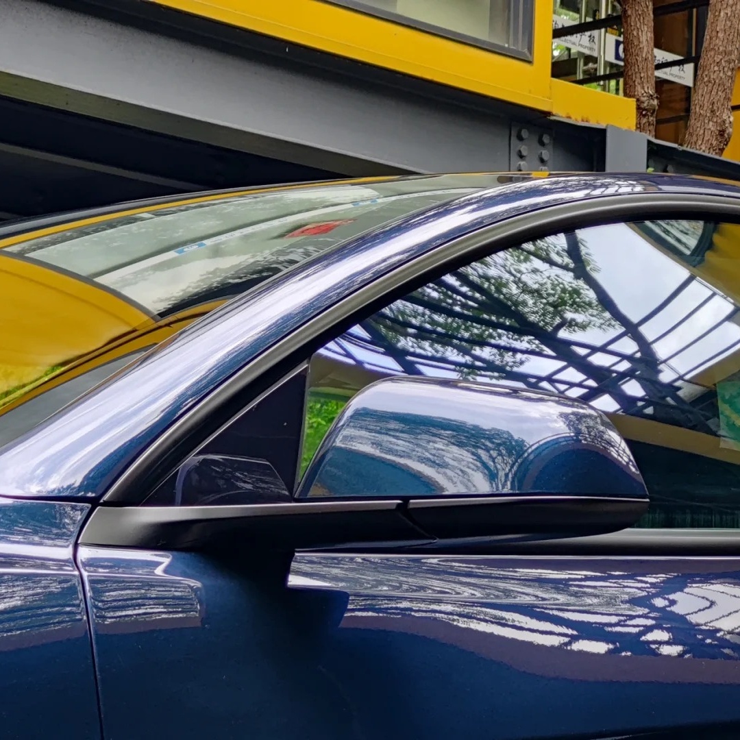 PET Glossy Ghost Midnight Blue Car Vinyl Wrap