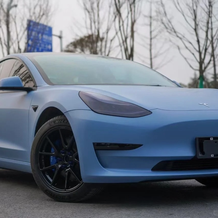 Matte Flat China Blue Car Vinyl Wrap 