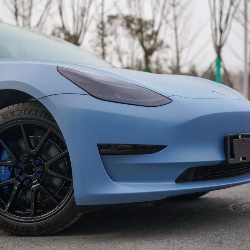Matte Flat China Blue Car Vinyl Wrap 