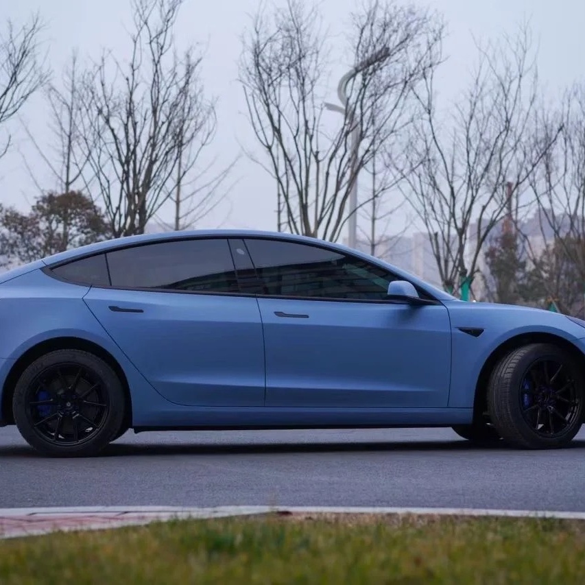 Matte Flat China Blue Car Vinyl Wrap 