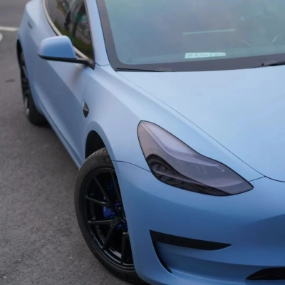 Matte Flat China Blue Car Vinyl Wrap  02