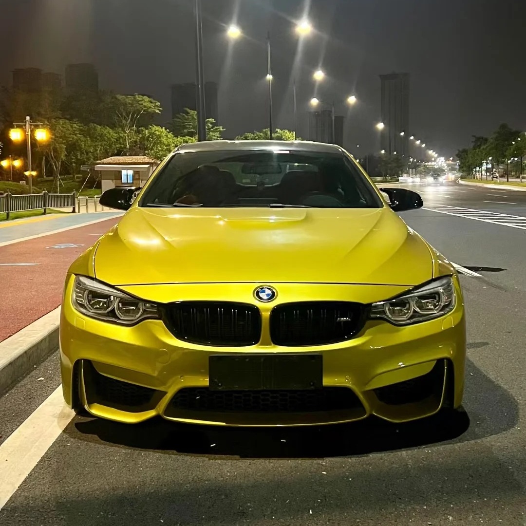 Super Bright Metallic Austin Yellow Car Vinyl Wrap